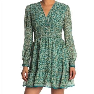 Max Studio V-neck Smocked Dress